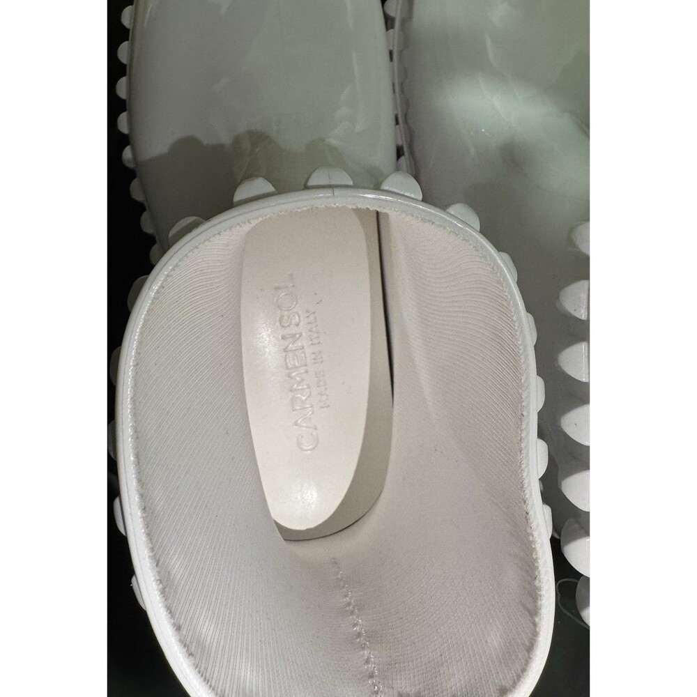 Carmen Sol Graziano Jelly Rain Boots Women's 36 US 6 White Studded BNWOT Vegan - Picture 6 of 6